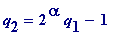 q[2] = 2^alpha*q[1]-1
